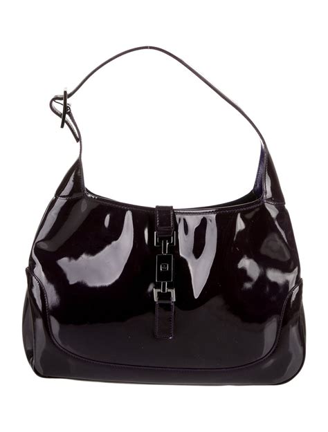 gucci jackie patent leather|gucci black patent leather handbag.